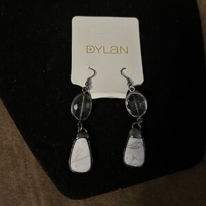 Dylan Silver and Gray Dangle Earrings